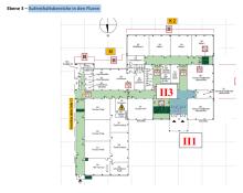 Ebene 3 – Aufenthaltsbereiche in den Fluren (blau)